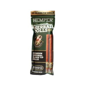 Hemper Hemp Rolls  Natural + Glass Tips King Size Pack x2