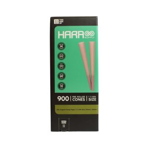 Hara Conos  Bio Organic Hemp paper  1 1/4  Caja  x 900 unidades   82 mm / 26 mm